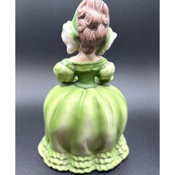 Porcelain Bisque Victorian Lady Figurine Green Dress W/Umbrella Canada Exclusive - Picture 5 of 8